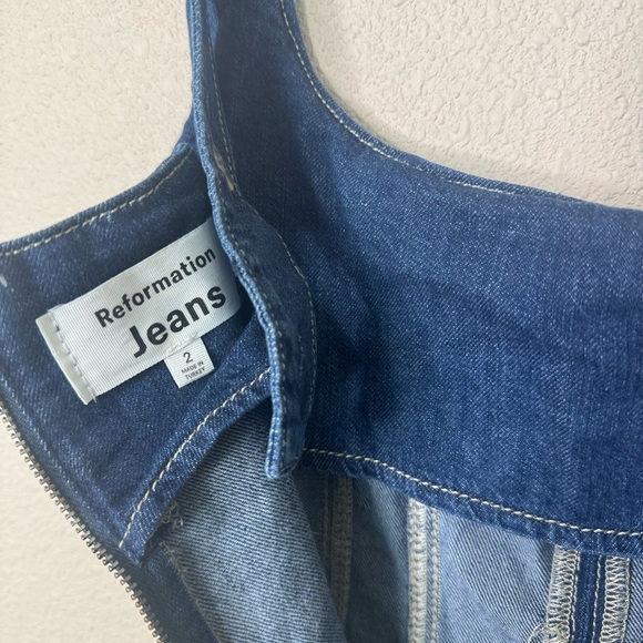 Reformation Amory denim midi dress in Caspian size 2 - Picture 9 of 9